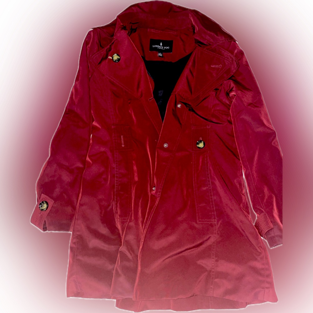 London Fog Maroon rain coat